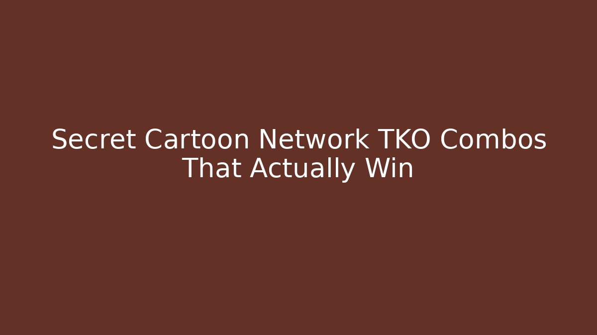 Secret Cartoon Network TKO Combos That Actually Win