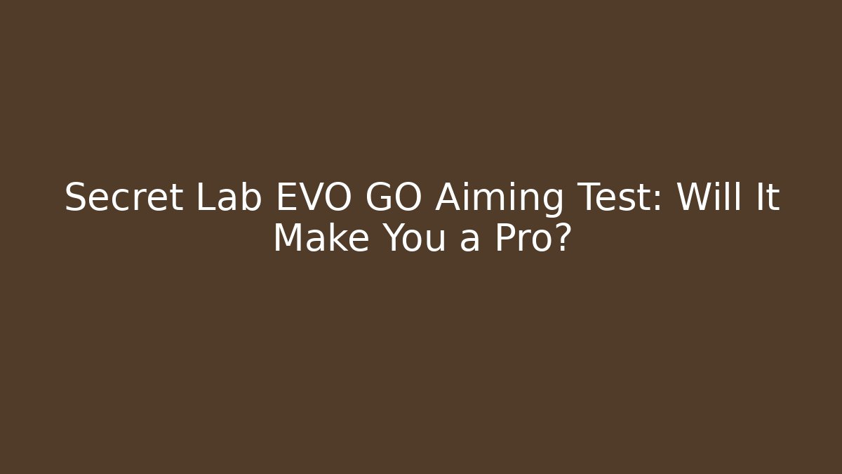 Secret Lab EVO GO Aiming Test: Will It Make You a Pro? - Vintage E-Juice