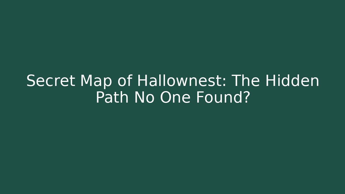 Secret Map of Hallownest: The Hidden Path No One Found?