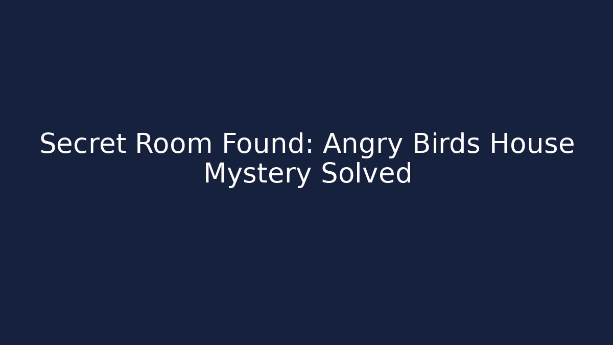 Secret Room Found: Angry Birds House Mystery Solved