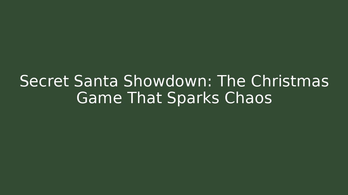 Secret Santa Showdown: The Christmas Game That Sparks Chaos