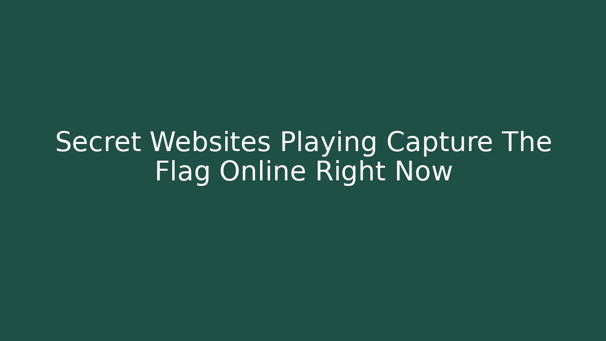 Secret Websites Playing Capture The Flag Online Right Now
