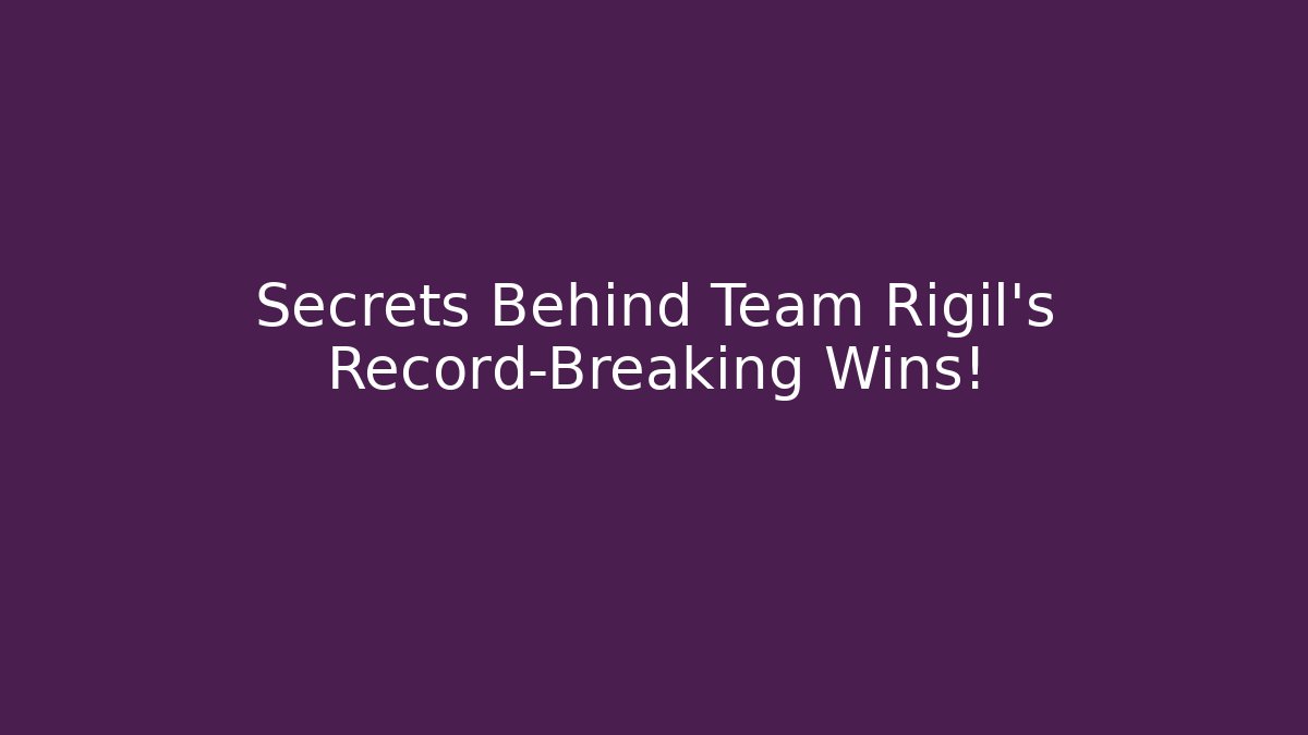 Secrets Behind Team Rigil's Record-Breaking Wins!