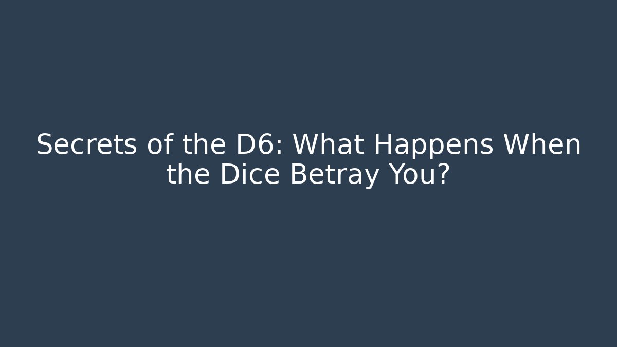 Secrets of the D6: What Happens When the Dice Betray You?