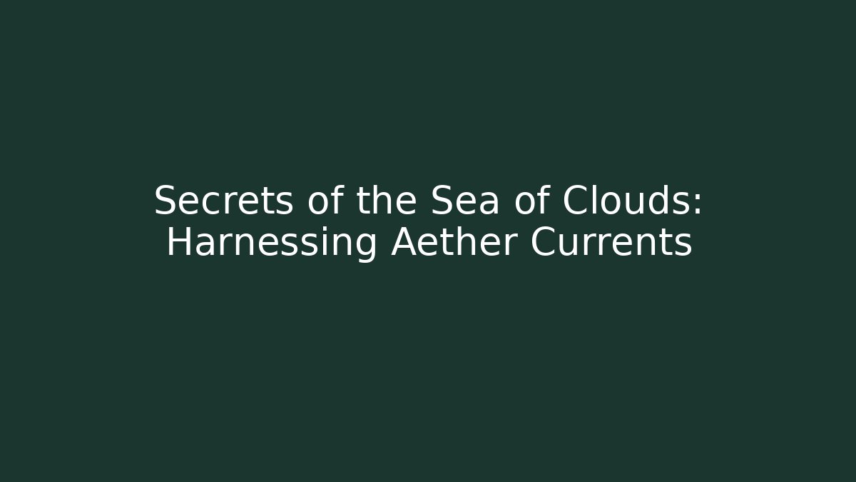 Secrets of the Sea of Clouds: Harnessing Aether Currents