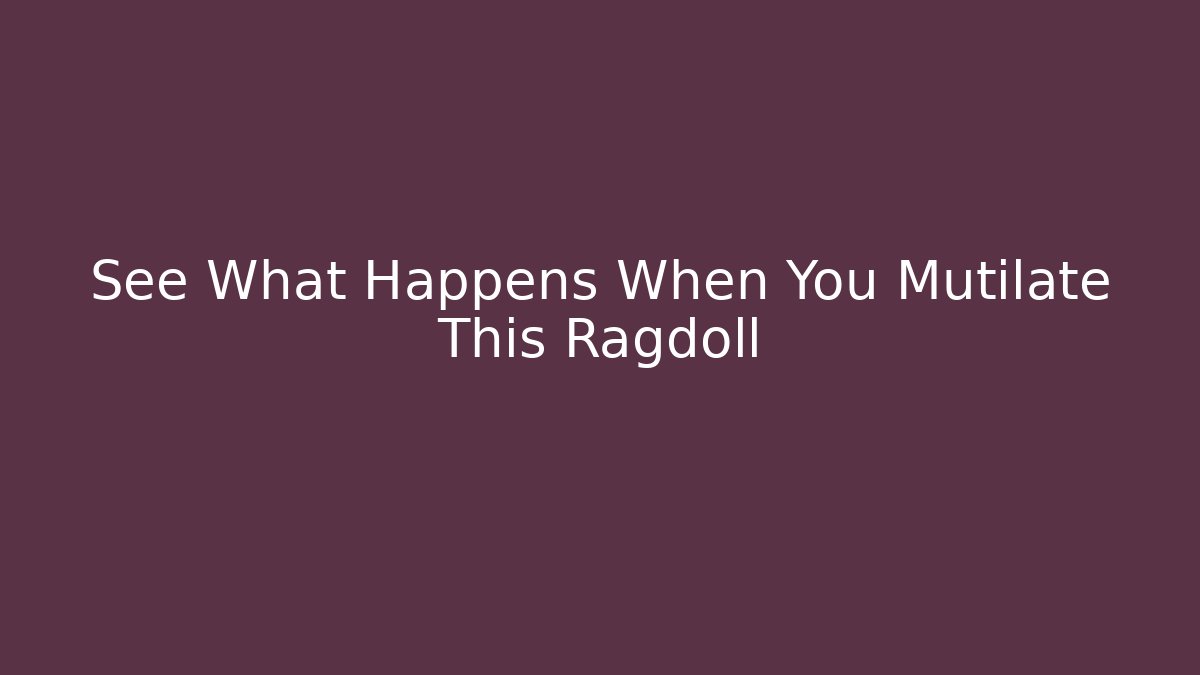 See What Happens When You Mutilate This Ragdoll