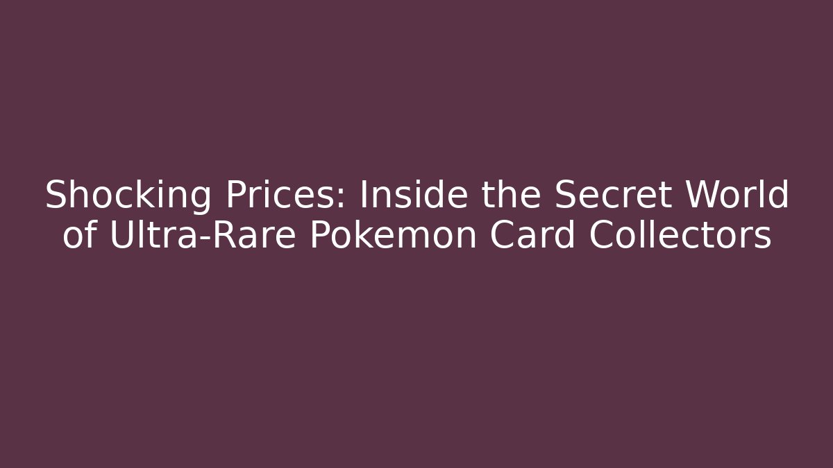 Shocking Prices: Inside the Secret World of Ultra-Rare Pokémon Card Collectors