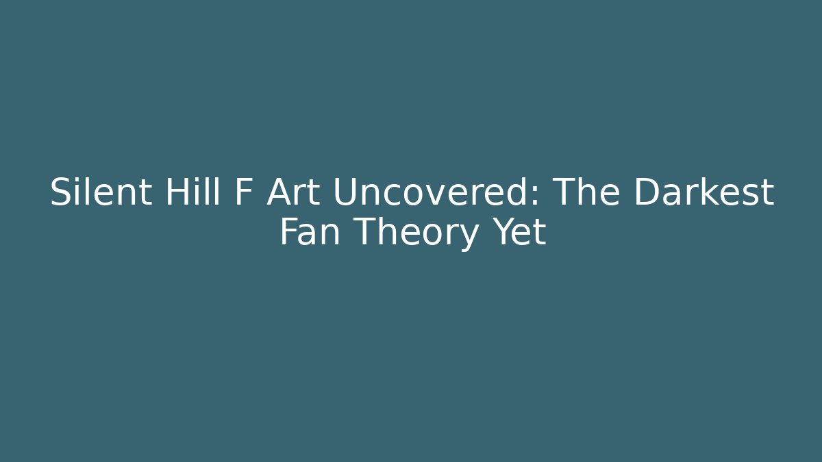 Silent Hill F Art Uncovered: The Darkest Fan Theory Yet