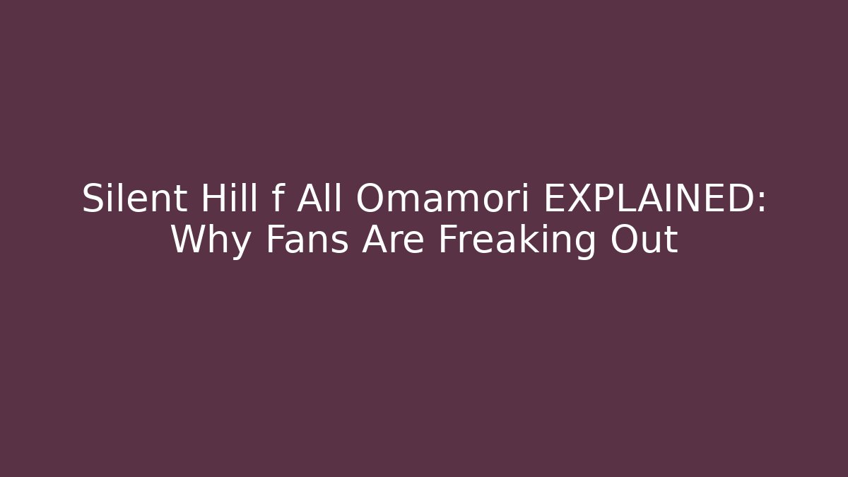Silent Hill f All Omamori EXPLAINED: Why Fans Are Freaking Out