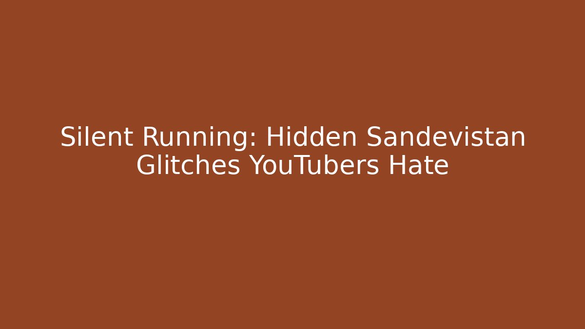 Silent Running: Hidden Sandevistan Glitches YouTubers Hate
