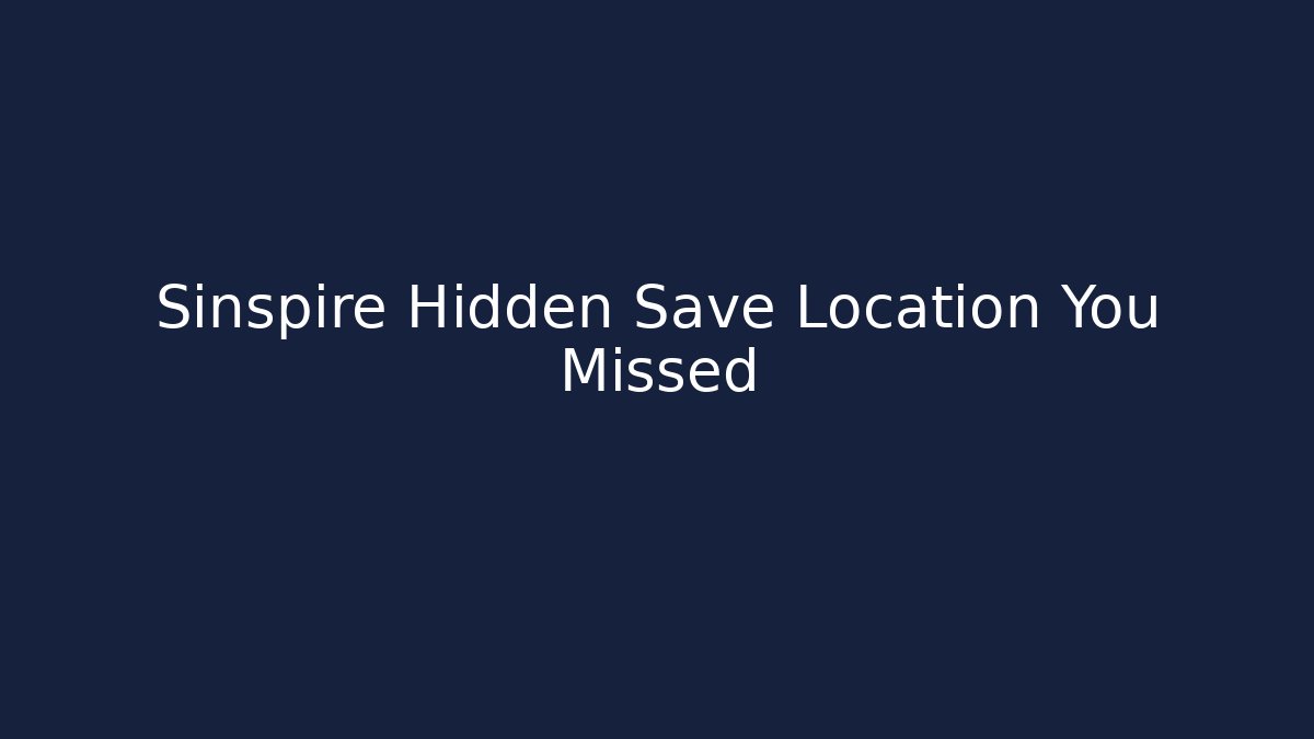 Sinspire Hidden Save Location You Missed - Vintage E-Juice