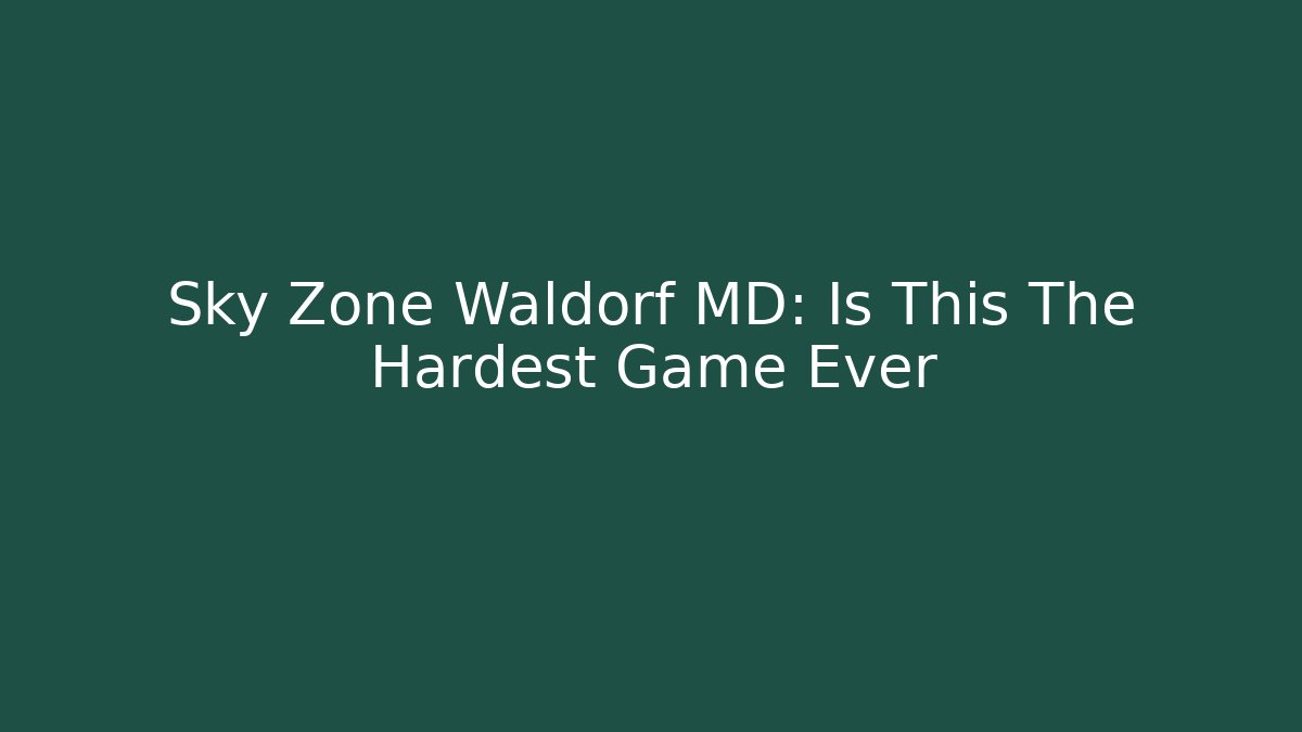 Sky Zone Waldorf MD: Is This The Hardest Game Ever