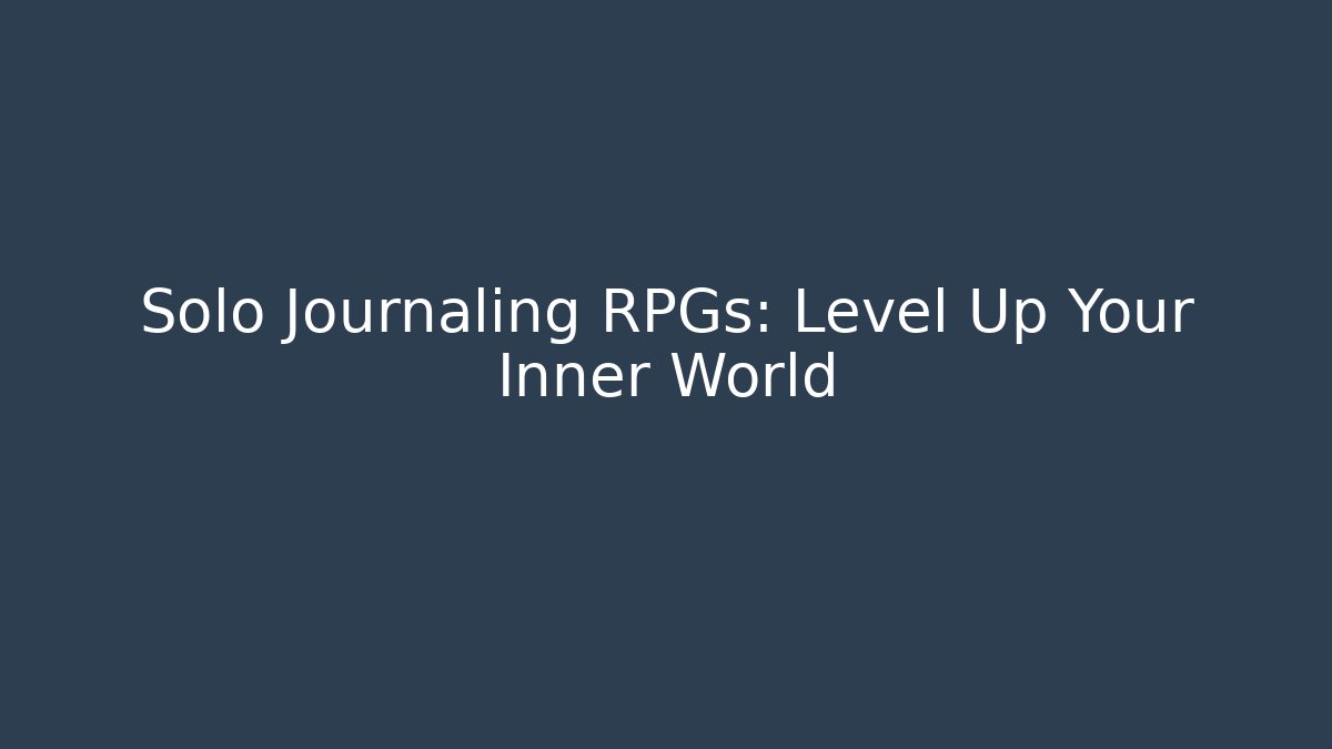 Solo Journaling RPGs: Level Up Your Inner World - Vintage E-Juice