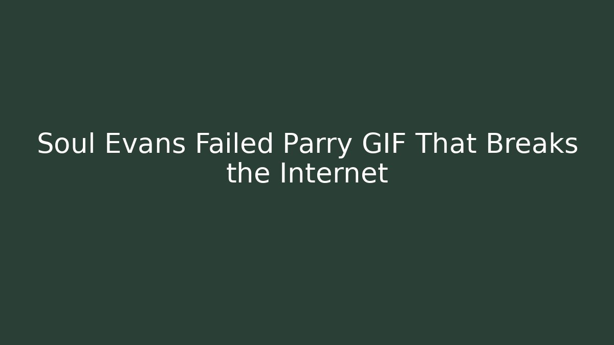 Soul Evans Failed Parry GIF That Breaks the Internet