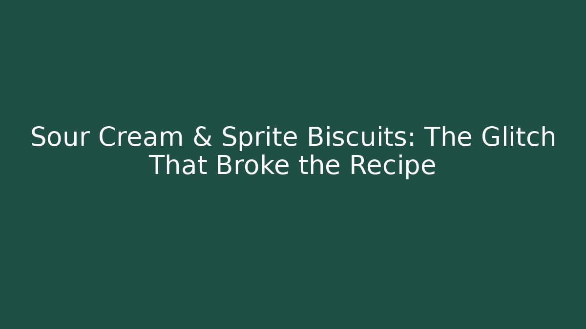 Sour Cream & Sprite Biscuits: The Glitch That Broke the Recipe