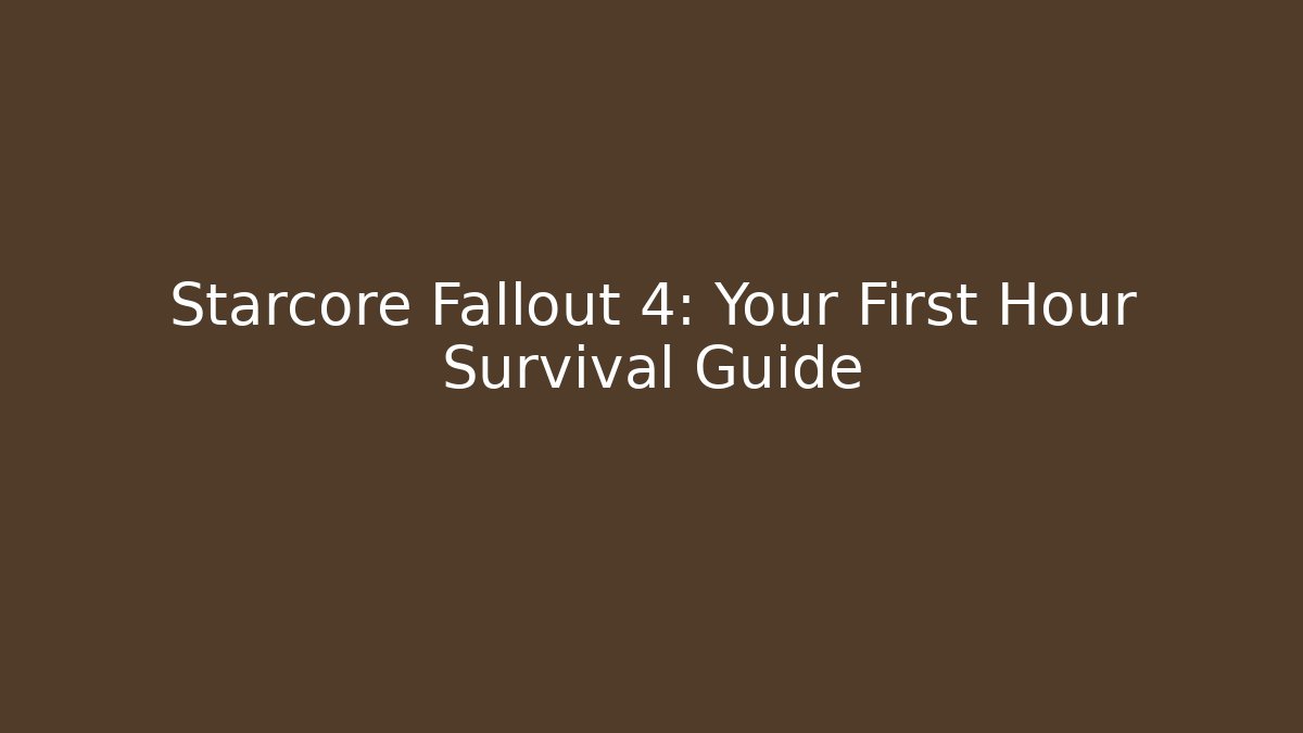Starcore Fallout 4: Your First Hour Survival Guide - Vintage E-Juice