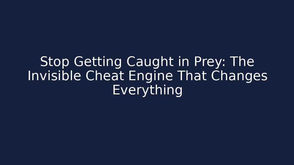 Stop Getting Caught in Prey: The Invisible Cheat Engine That Changes Everything