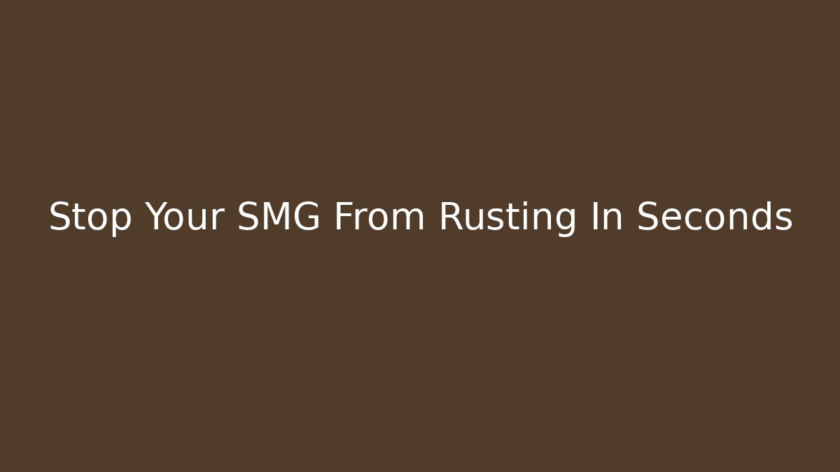 Stop Your SMG From Rusting In Seconds