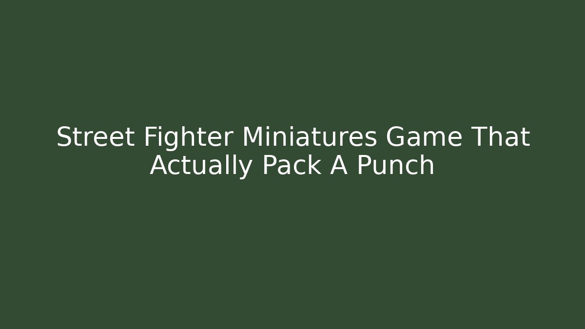 Street Fighter Miniatures Game That Actually Pack A Punch