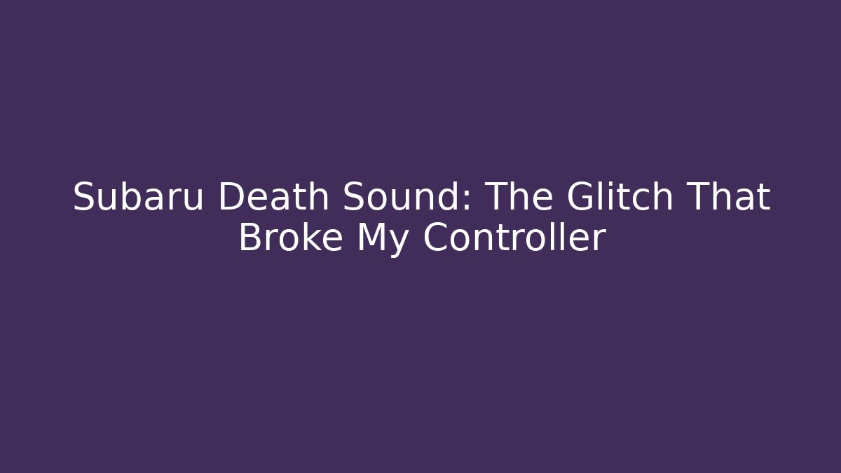 Subaru Death Sound: The Glitch That Broke My Controller