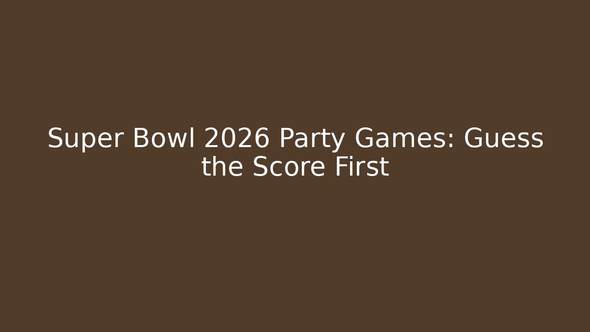 Super Bowl 2026 Party Games: Guess the Score First