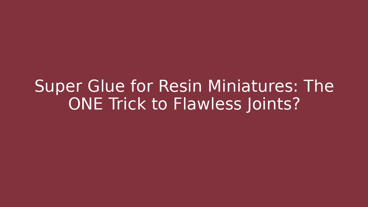 Super Glue for Resin Miniatures: The ONE Trick to Flawless Joints?