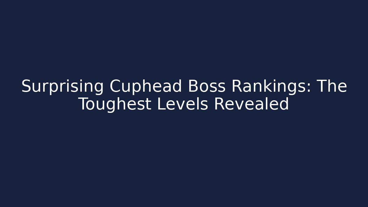 Surprising Cuphead Boss Rankings: The Toughest Levels Revealed