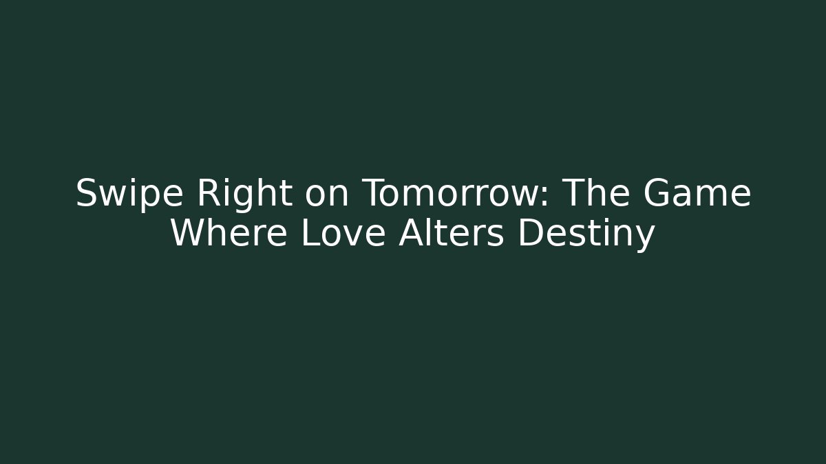 Swipe Right on Tomorrow: The Game Where Love Alters Destiny
