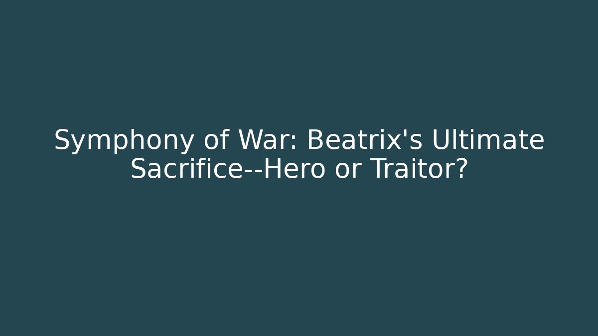 Symphony of War: Beatrix’s Ultimate Sacrifice—Hero or Traitor?