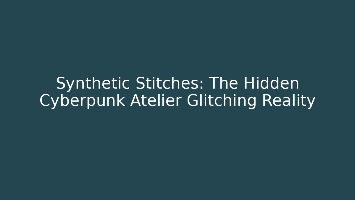 Synthetic Stitches: The Hidden Cyberpunk Atelier Glitching Reality