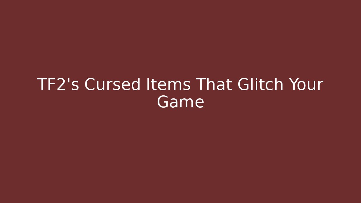 TF2's Cursed Items That Glitch Your Game