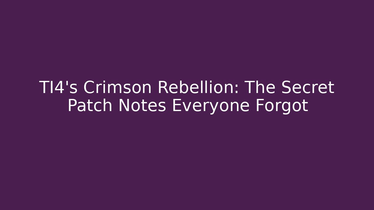 TI4's Crimson Rebellion: The Secret Patch Notes Everyone Forgot - Vintage E-Juice