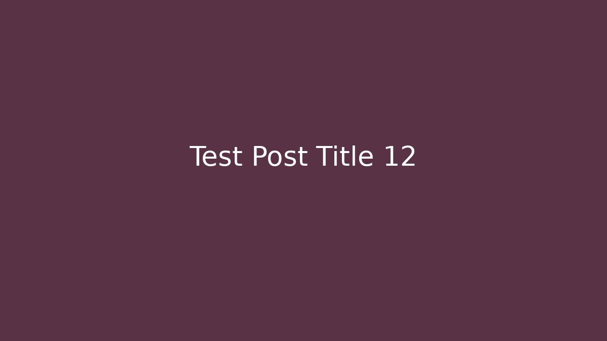 Test Post Title 12