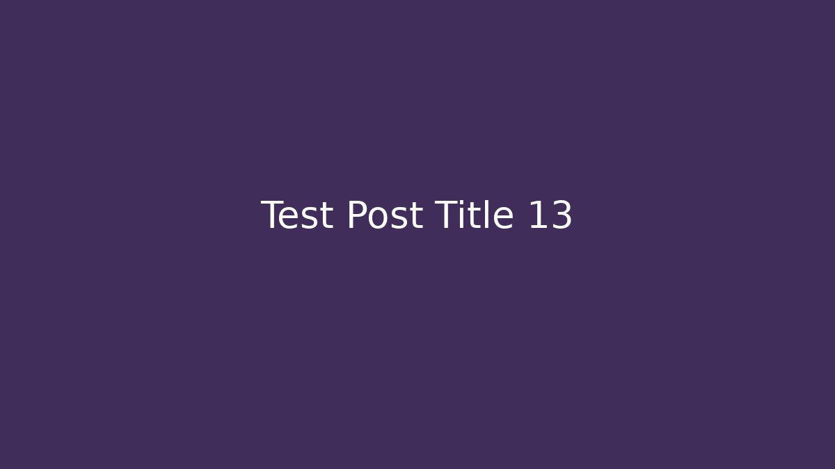 Test Post Title 13
