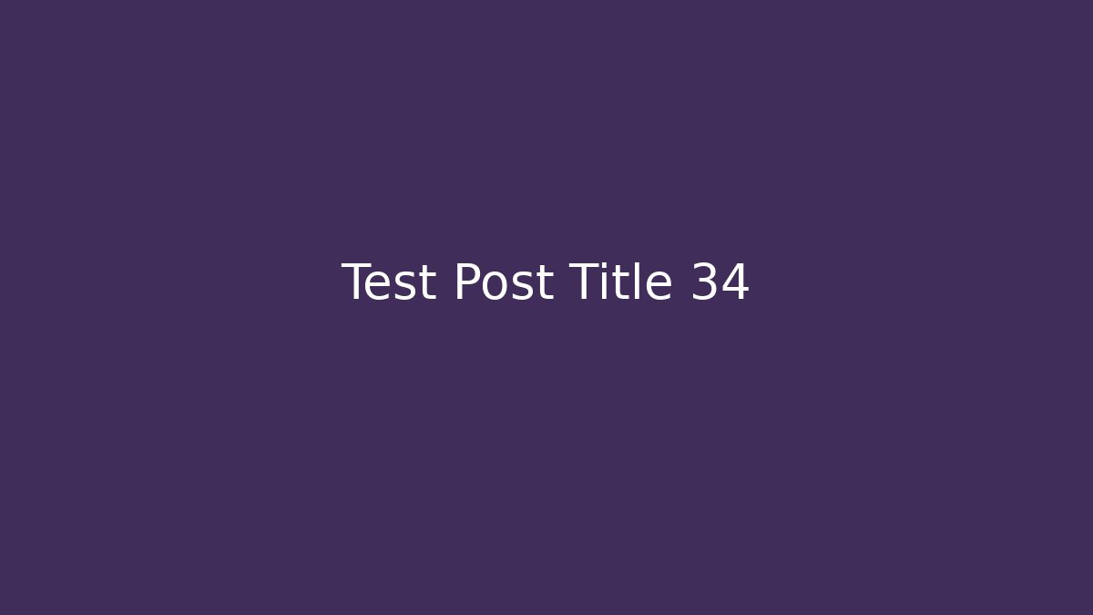 Test Post Title 34