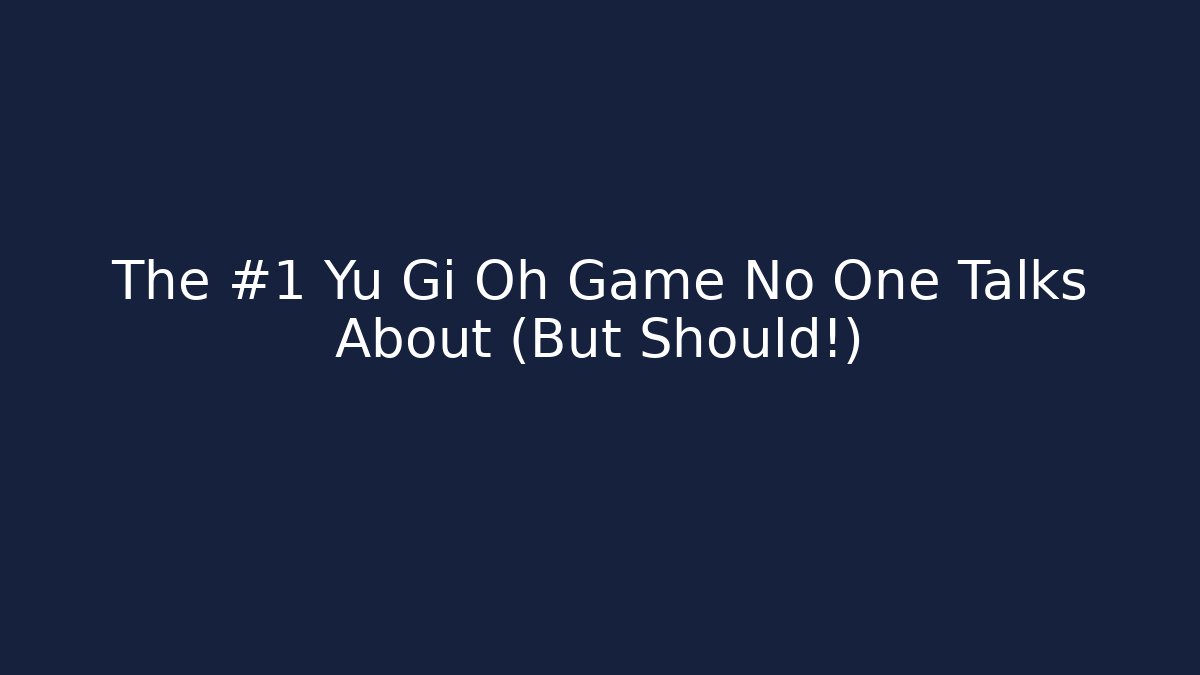 The #1 Yu Gi Oh Game No One Talks About (But Should!) - Vintage E-Juice