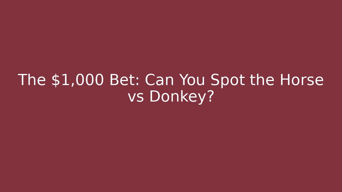 The $1,000 Bet: Can You Spot the Horse vs Donkey?