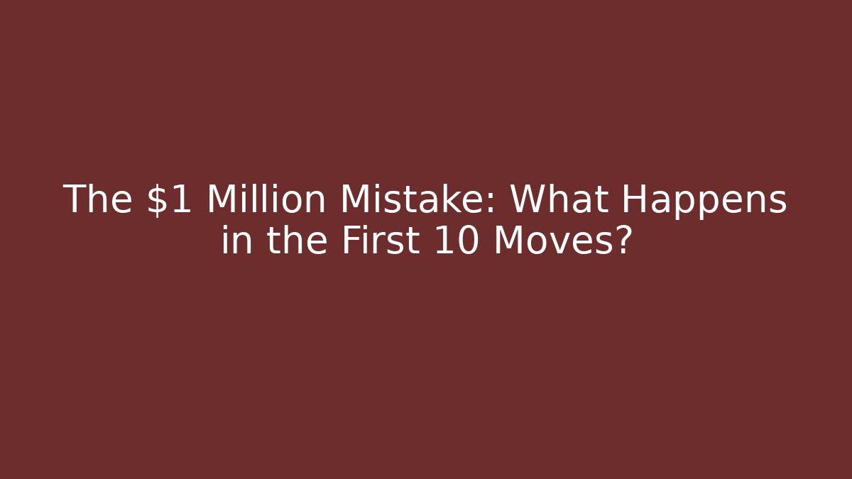The $1 Million Mistake: What Happens in the First 10 Moves?