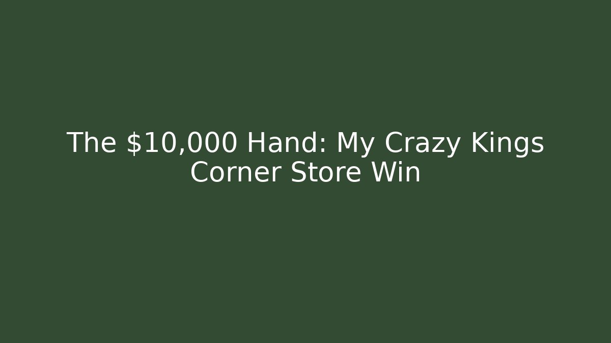 The $10,000 Hand: My Crazy Kings Corner Store Win