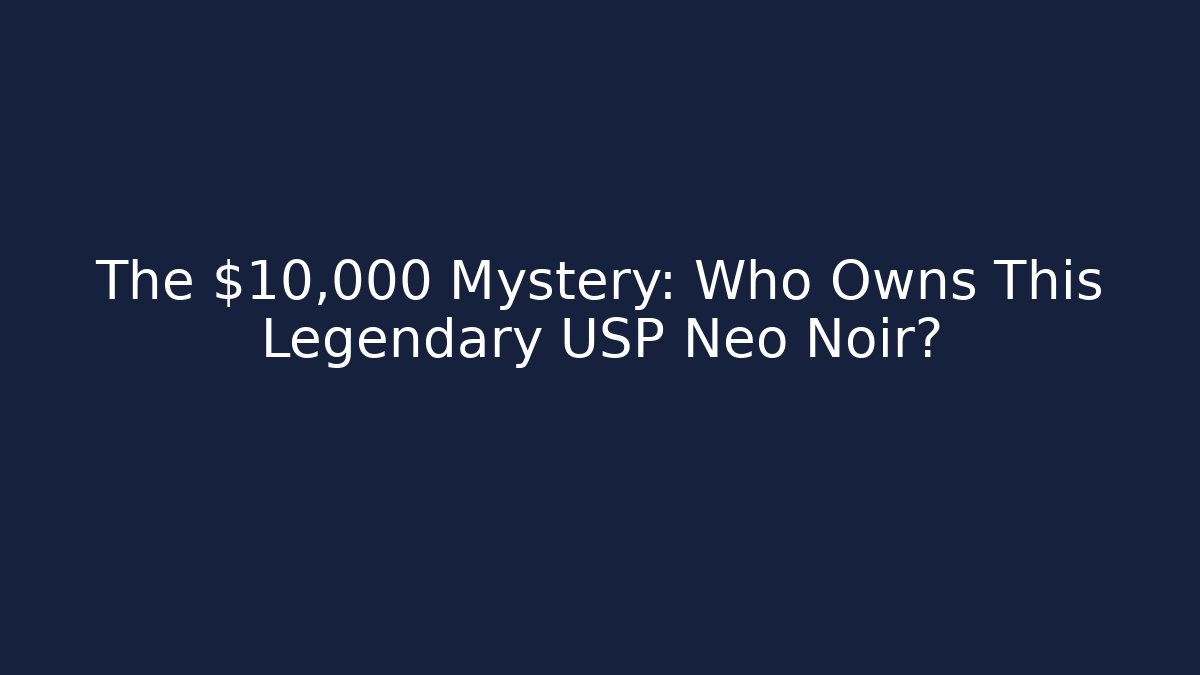 The $10,000 Mystery: Who Owns This Legendary USP Neo Noir?