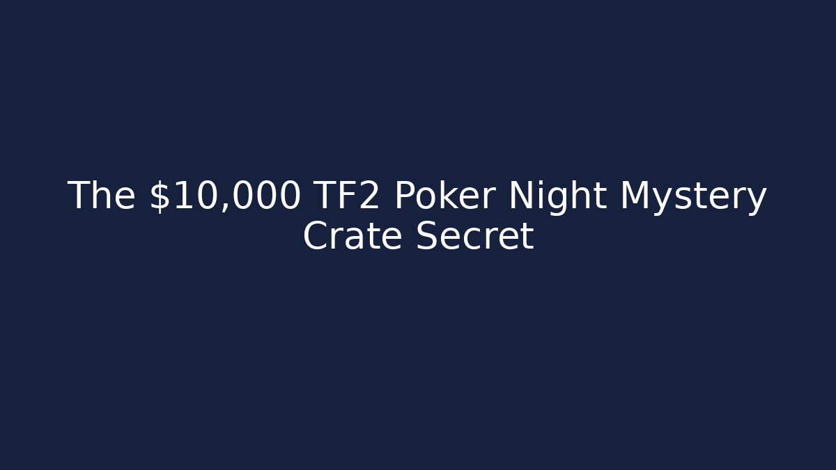 The $10,000 TF2 Poker Night Mystery Crate Secret