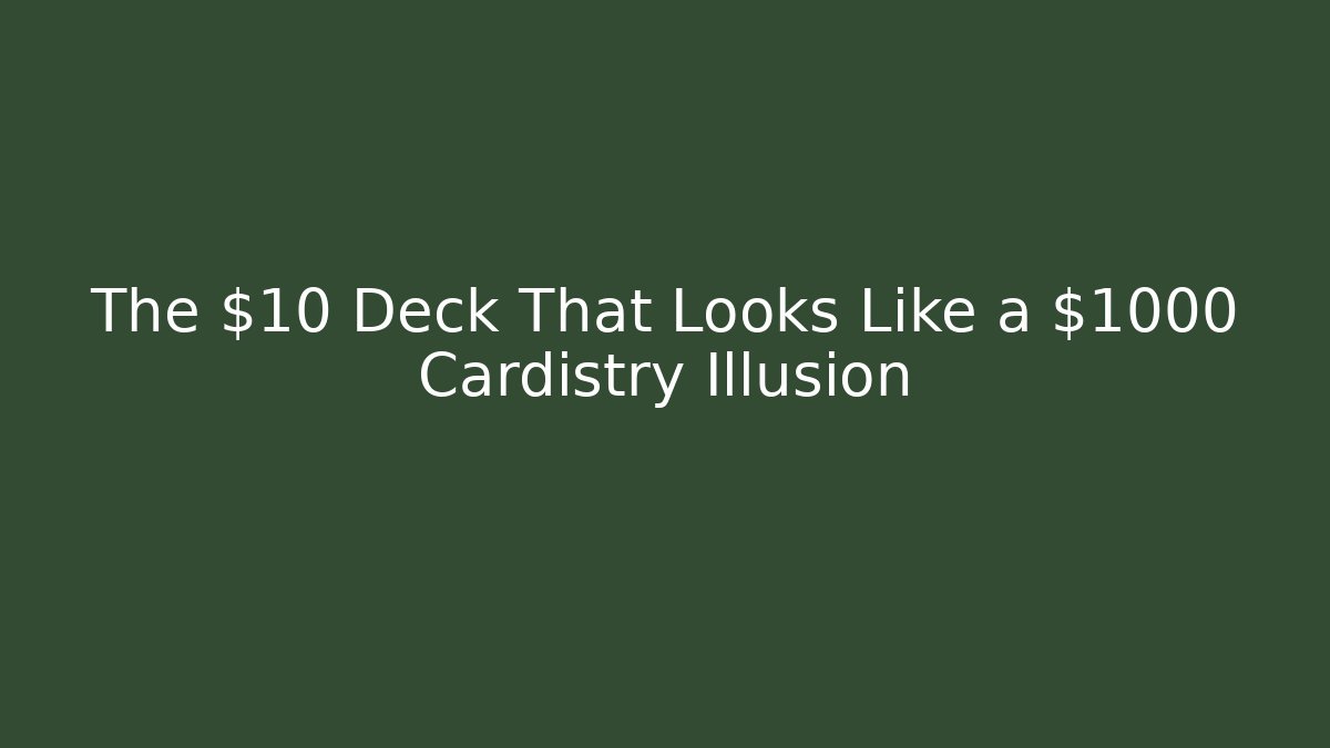 The $10 Deck That Looks Like a $1000 Cardistry Illusion