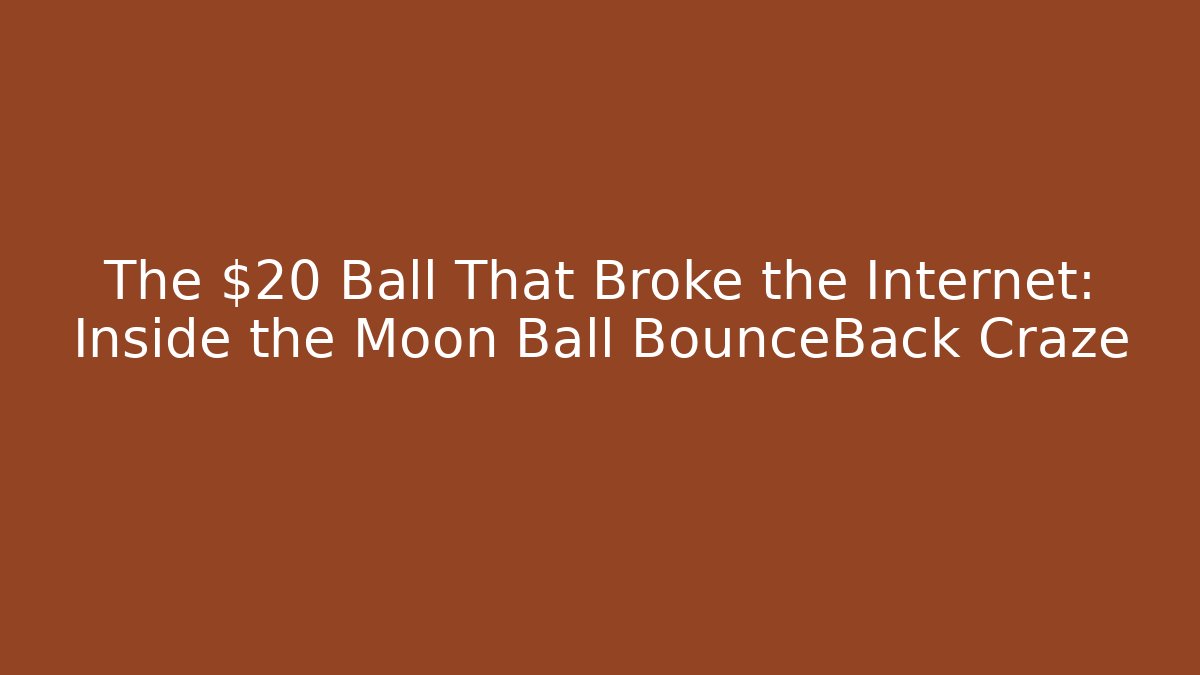 The $20 Ball That Broke the Internet: Inside the Moon Ball BounceBack Craze