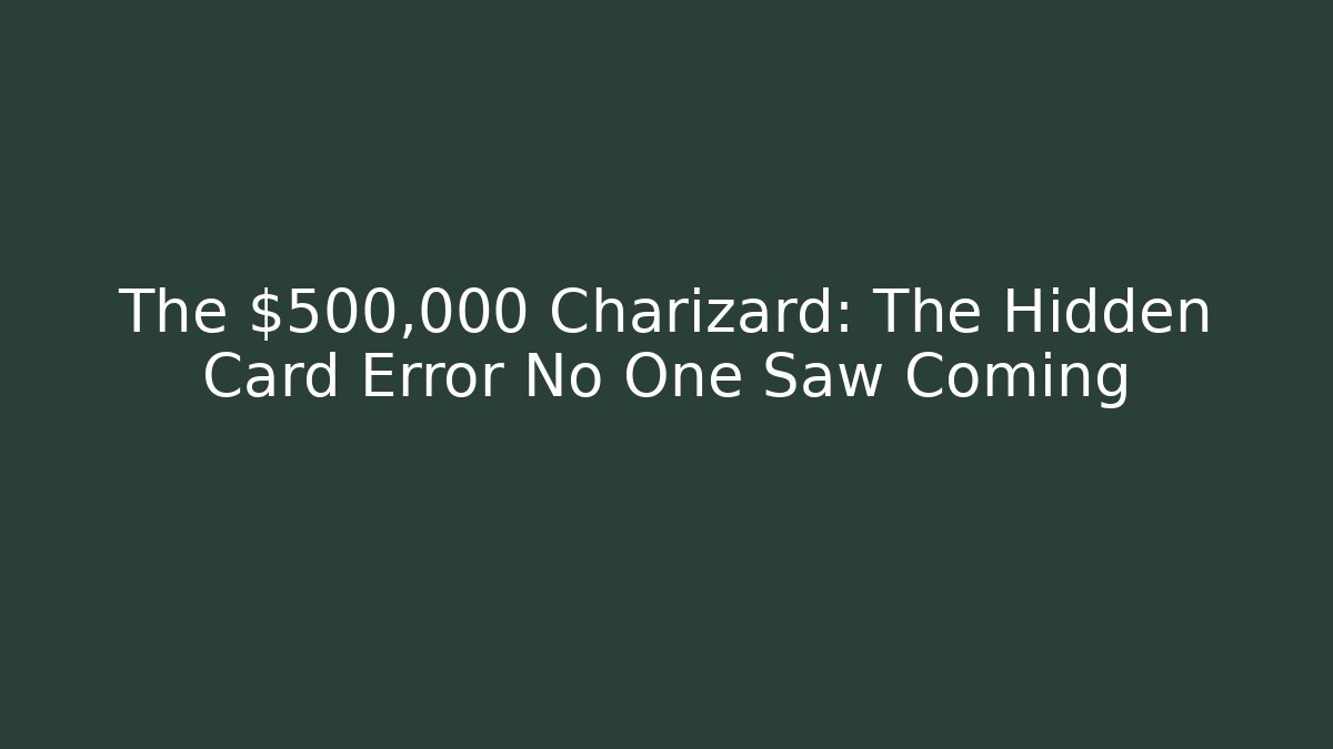 The $500,000 Charizard: The Hidden Card Error No One Saw Coming