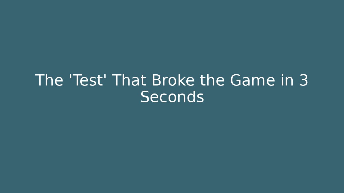 The 'Test' That Broke the Game in 3 Seconds - Vintage E-Juice