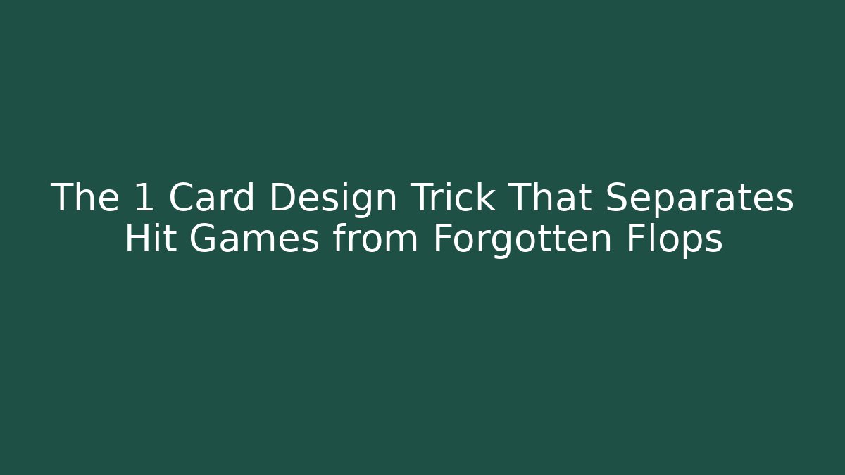 The 1 Card Design Trick That Separates Hit Games from Forgotten Flops