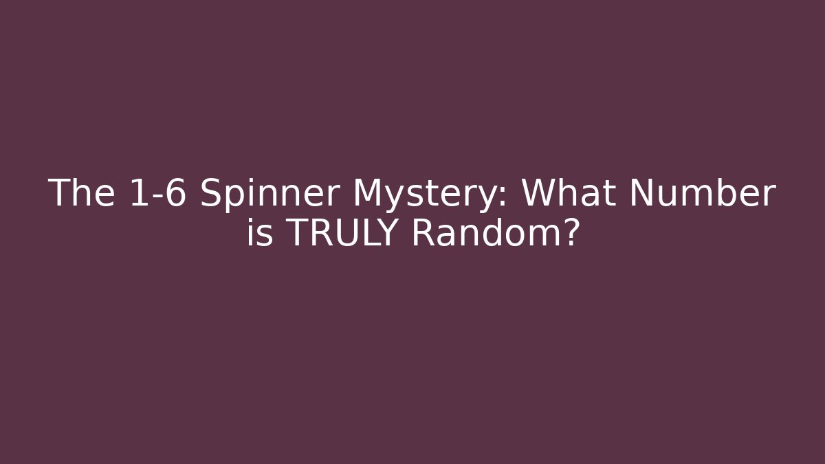 The 1-6 Spinner Mystery: What Number is TRULY Random?