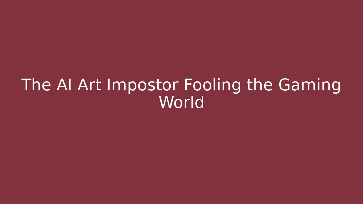 The AI Art Impostor Fooling the Gaming World