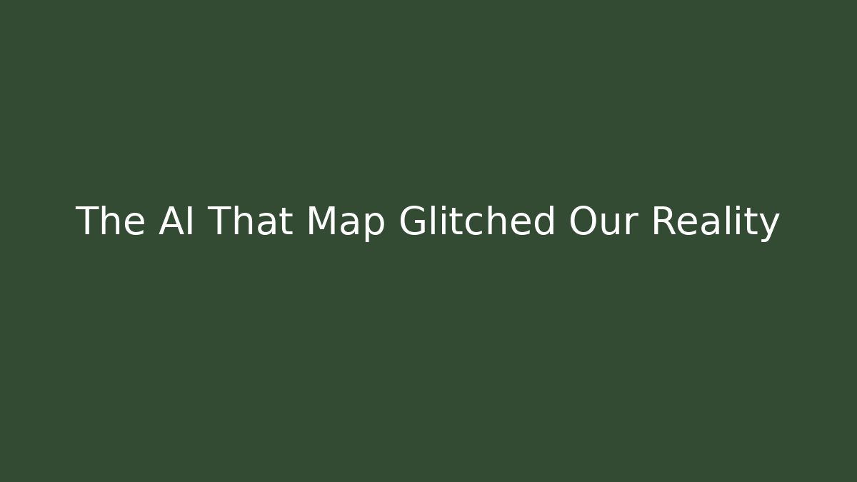 The AI That Map Glitched Our Reality