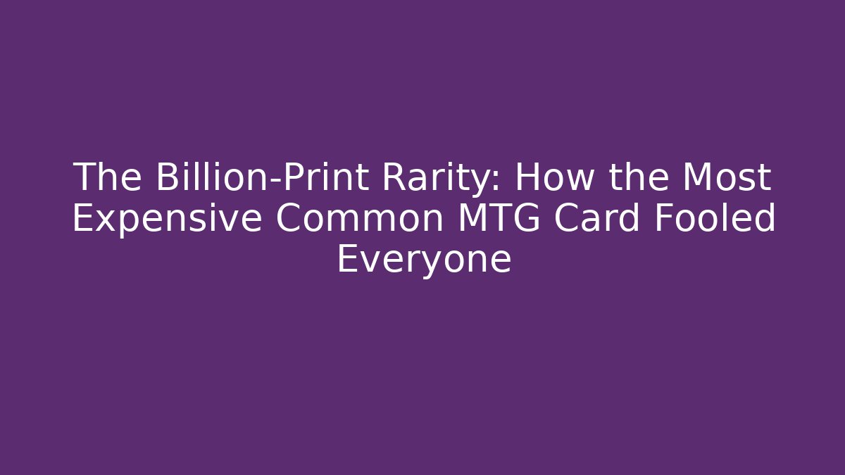 The Billion-Print Rarity: How the Most Expensive Common MTG Card Fooled Everyone